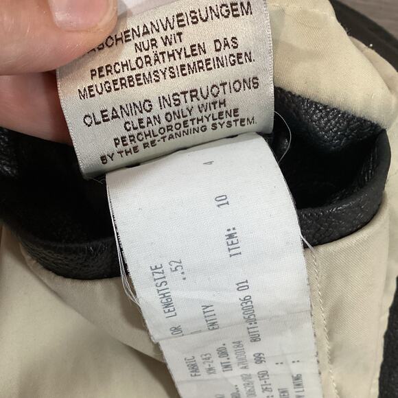 Longhi Leather Coat Mens L 52 Classic Jacket Removable Shearling Collar Luxury - Picture 10 of 16